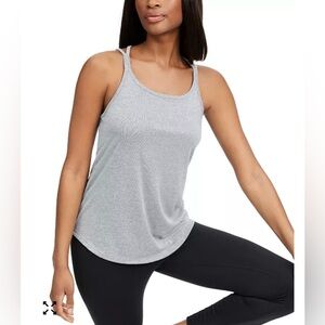 Nike Dri-FIT Yoga Strappy-back Workout Tank Gray Small